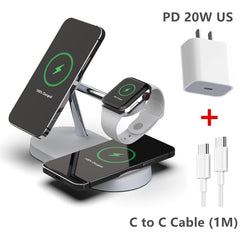 Simply Mag™ All-in-One Convenience: 3-in-1 Wireless Magsafe Charger Stand for Seamless Charging