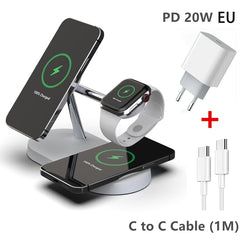 Simply Mag™ All-in-One Convenience: 3-in-1 Wireless Magsafe Charger Stand for Seamless Charging